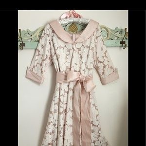 Teri Jon Lace Tea Length Dress 16W